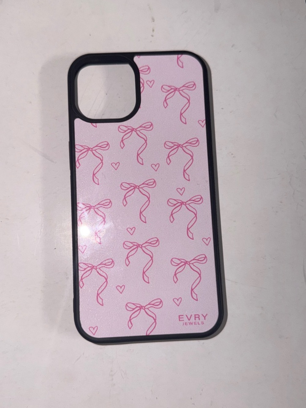 EVRY JEWELS Pink Bow Pattern iPhone Case